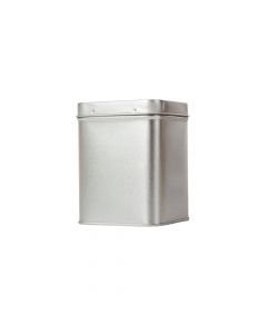 Lata cuadrada color plata 250gr